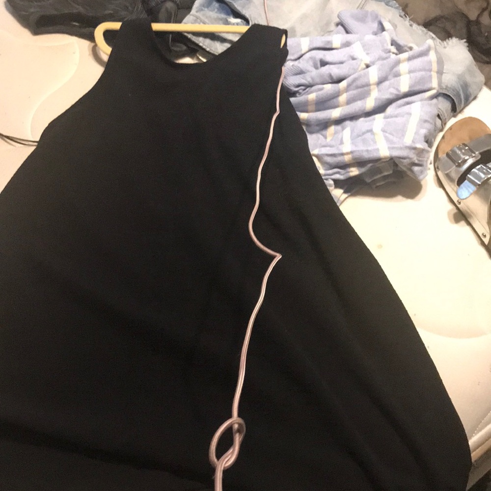Black spring pocket dress